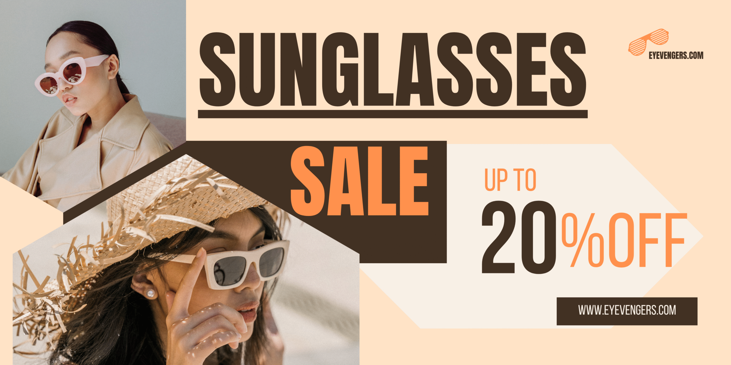 Orange and Brown Modern Occult Glasses SalesProduct Landscape Banner